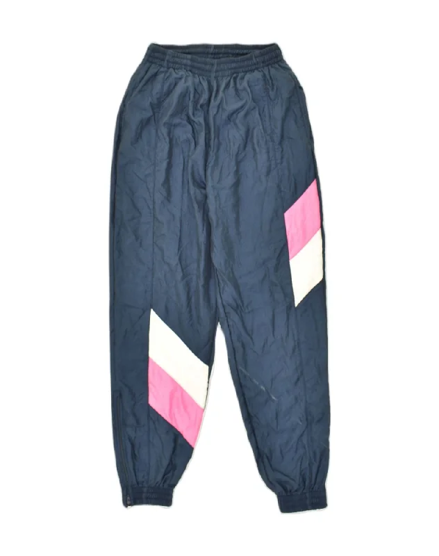 VINTAGE Womens Tracksuit Trousers Joggers UK 8 Small Navy Blue Nylon Trousers Business Professional VINTAGE Womens Tracksuit Trousers Joggers UK 8 Small Navy Blue Nylon Trousers Business Professional