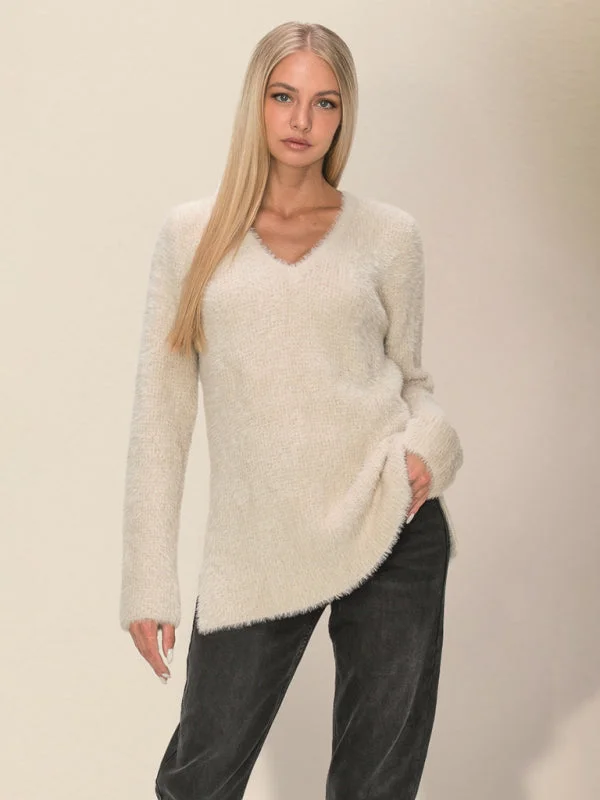 Women's Casual Loose V-Neck Sweater