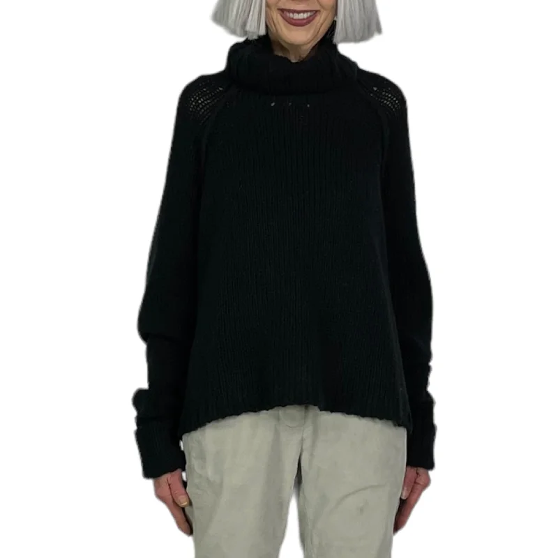 KNITTED CROPPED PULLOVER SWEATER Shirred Sleeve Feminine