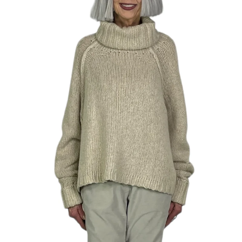 KNITTED CROPPED PULLOVER SWEATER Lantern Sleeve Elegant