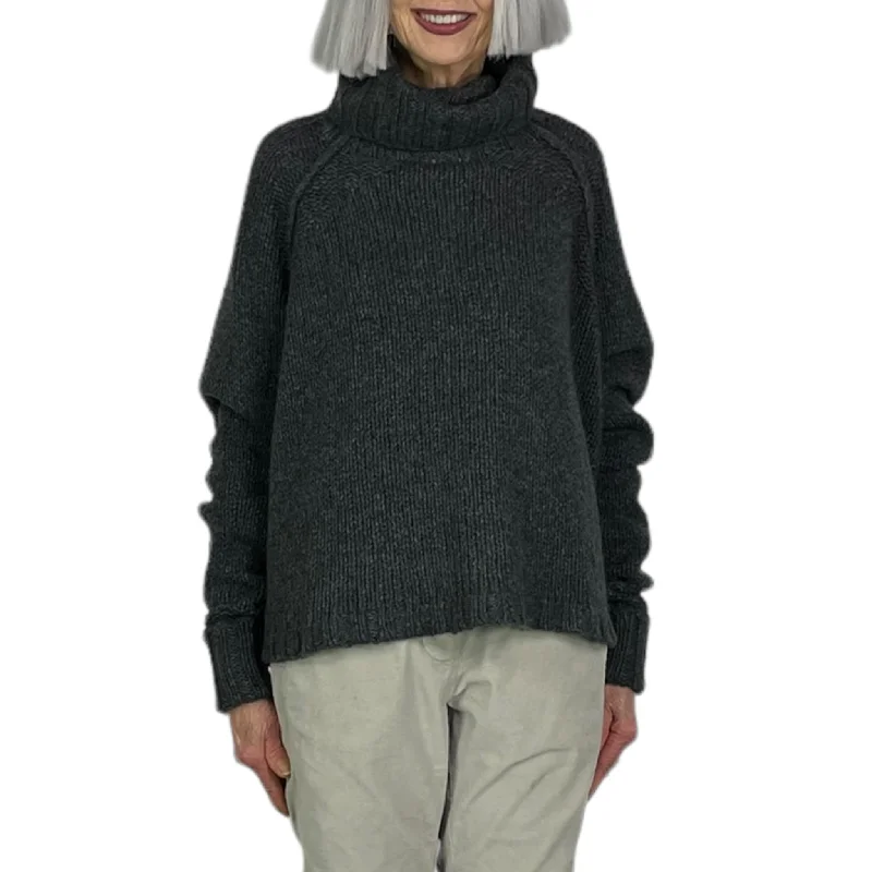 KNITTED CROPPED PULLOVER SWEATER Sarouel Sleeve Pullover