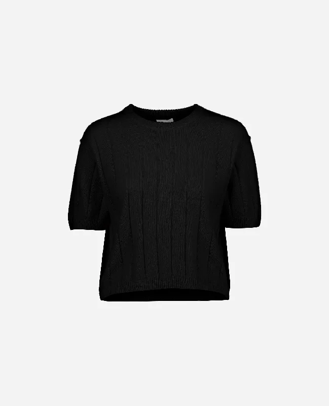 Rundhalsausschnitt Pullover aus Cashmere in Schwarz High Neck Pullover