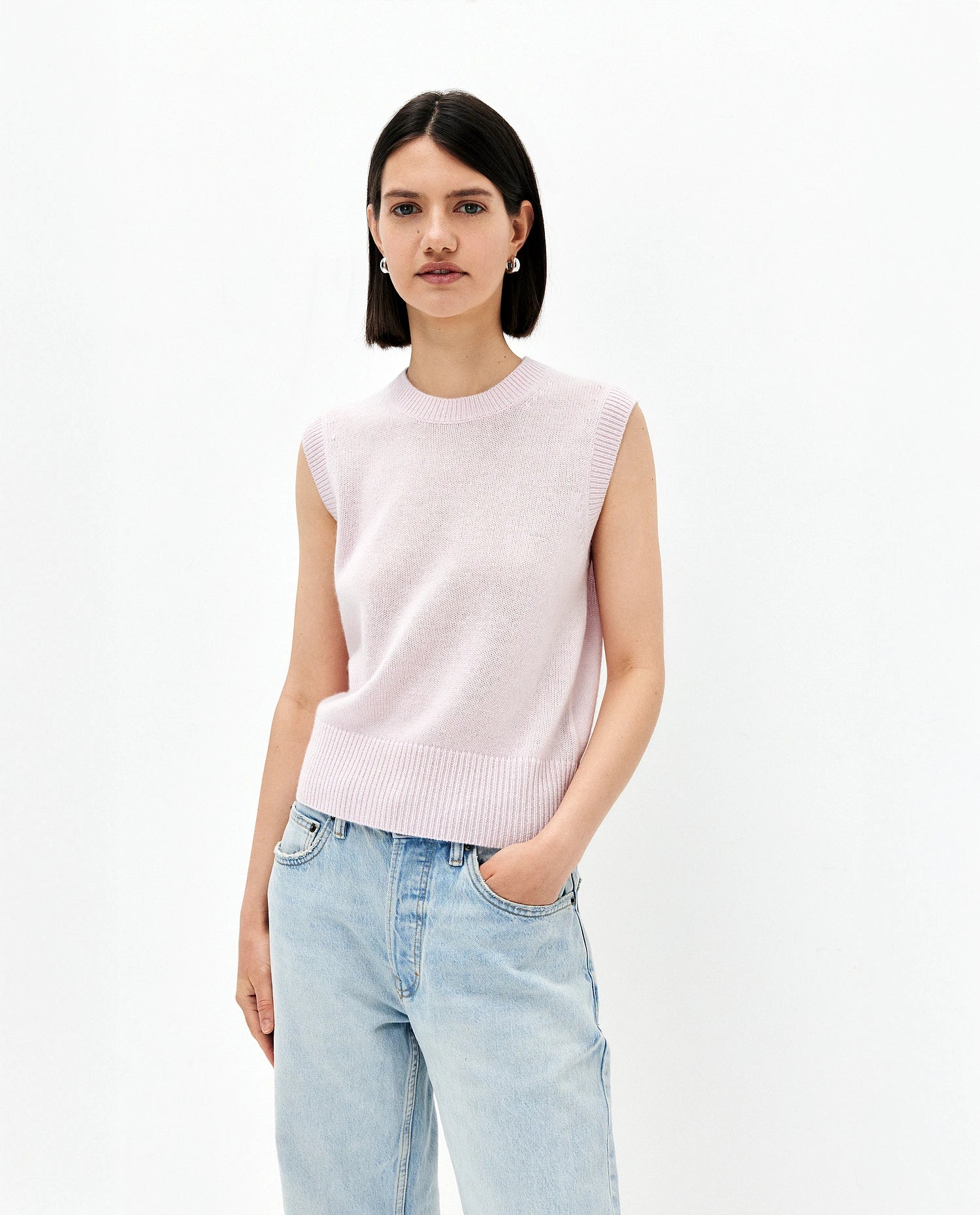 Cashmere Pullover in Rose - Gerade Passform Bell Sleeve Stylish