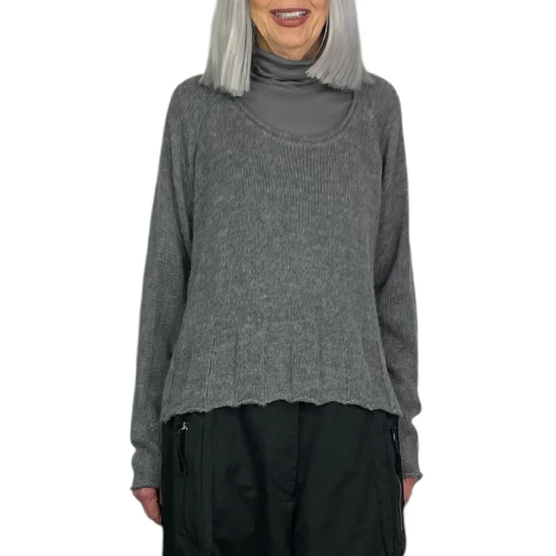 CROP PULLOVER SWEATER Spaghetti Sleeve Top