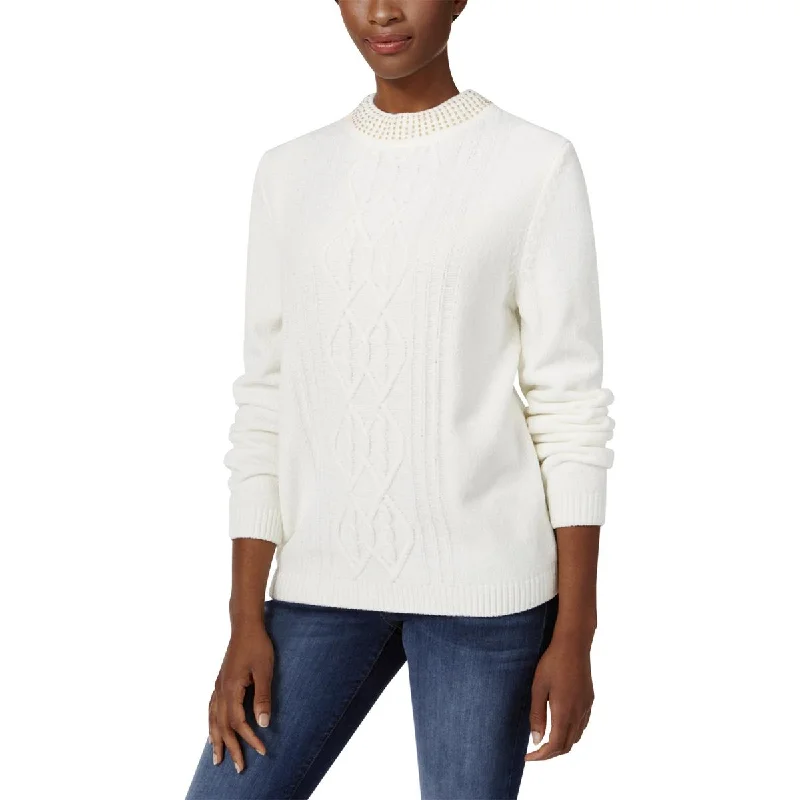 Alfred Dunner Womens Knit Mock-Neck Pullover Sweater Box Sleeve Comfort