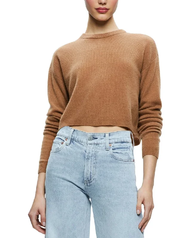 Alice + Olivia Sherrell Cashmere Pullover Thick Cable Knit