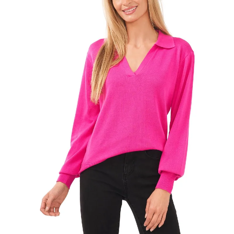 CeCe Womens Cotton Blend Ribbed Trim Pullover Sweater Cable Knit Chunky