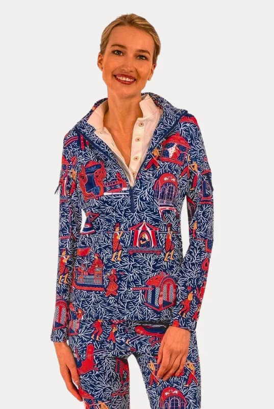 Gretchen Scott Half-Zip Pullover in Palanquin Party Oblong Neck Pullover