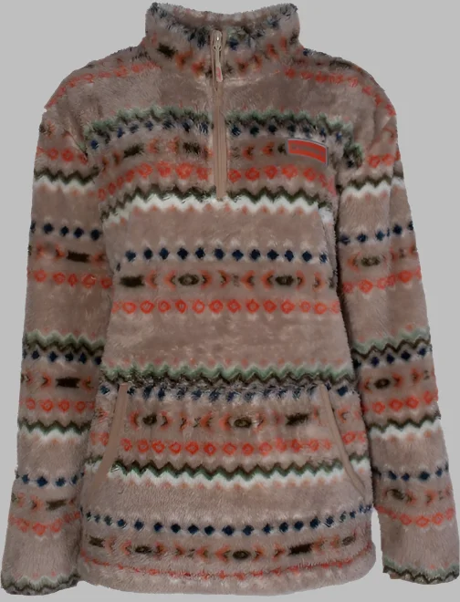 Hooey Women's Cream Aztec 1/4 Zip Fleece Pullover HFP016CRAZ Long Sleeve Pullover