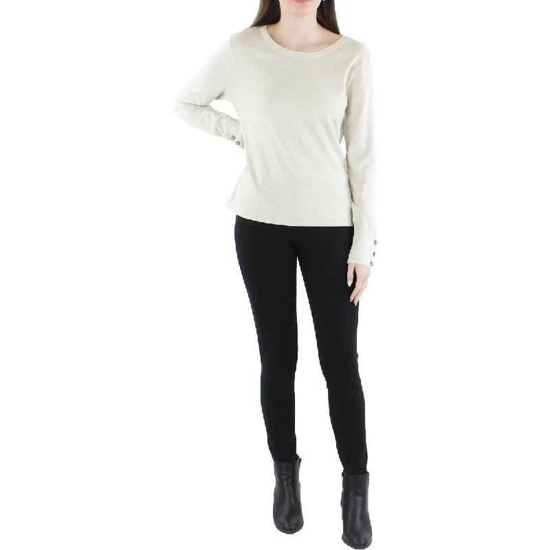 L'Agence Womens Ayan Knit Metallic Pullover Sweater High Neck Pullover