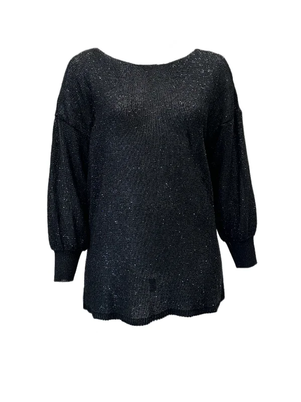 Marina Rinaldi Women's Black Auguri Pullover Sweater NWT Over Sleeve Pullover