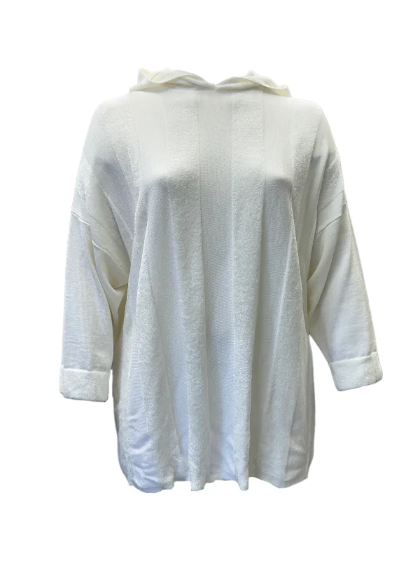 Marina Rinaldi Women's White Agnese Pullover Sweater NWT Angora Wool Cozy