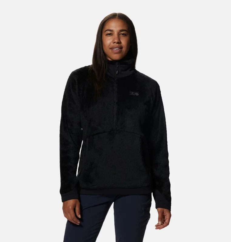 Women's Polartec High Loft Pullover - Black Short Puff Sleeve
