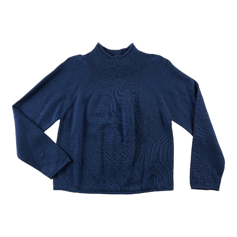 mySTYLE Women's Solid Mock Neck Pullover Sweater Angora Wool Cozy