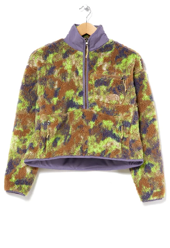 The North Face Extreme Pile Women's Pullover - Utility Brown Print Kimono Neck Pullover
