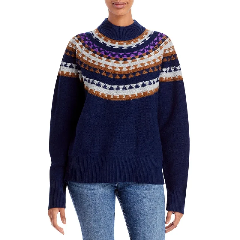Theory Womens Fairisle Wool Blend Pullover Sweater Open Front Cardigan