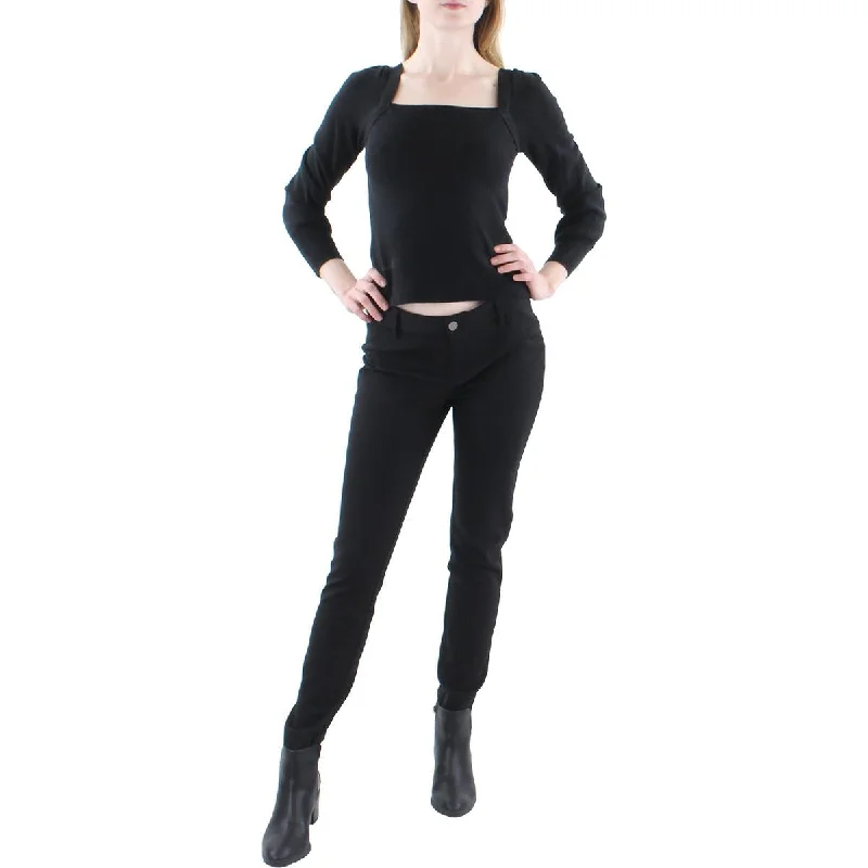 Z Supply Womens Back Tie Ribbed Pullover Sweater Thin Wool Pullover