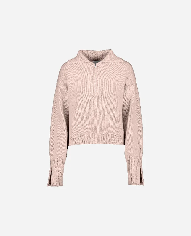 V-Pullover aus Cashmere in Rose