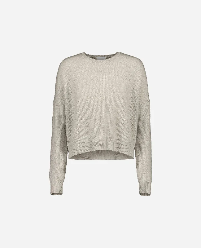 Rundhals Pullover aus Cashmere in Beige