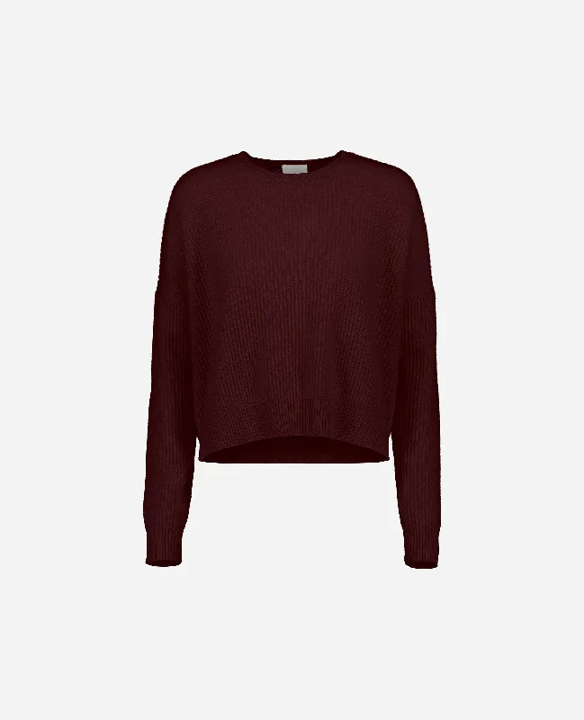 Rundhals Pullover aus Cashmere in Rot