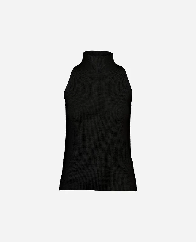 Stehkragen Pullover aus Cashmere-Mischung in Schwarz