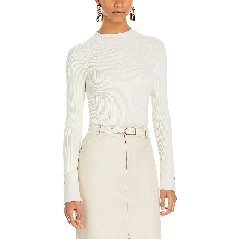 Derek Lam 10 Crosby Womens Kassandra Ribbed Pullover Mock Turtleneck Sweater