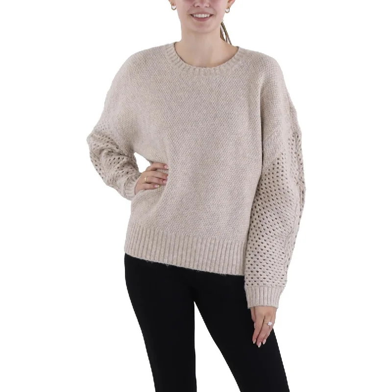 DKNY Womens Wool Blend Mix Stitch Pullover Sweater