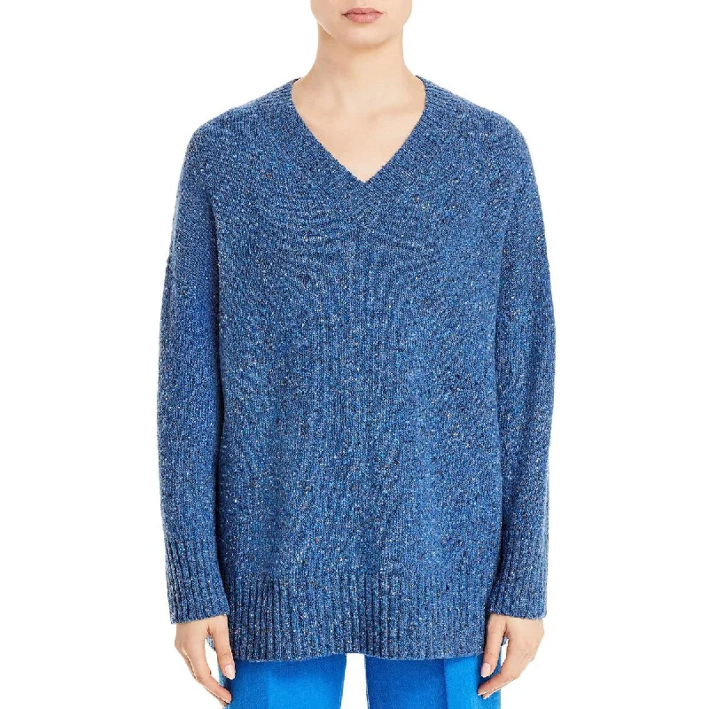 Lafayette 148 New York Womens Cashmere V-neck Pullover Sweater