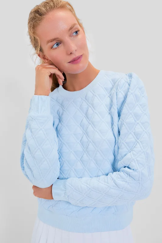 Light Blue Puff Sleeve Campbell Pullover