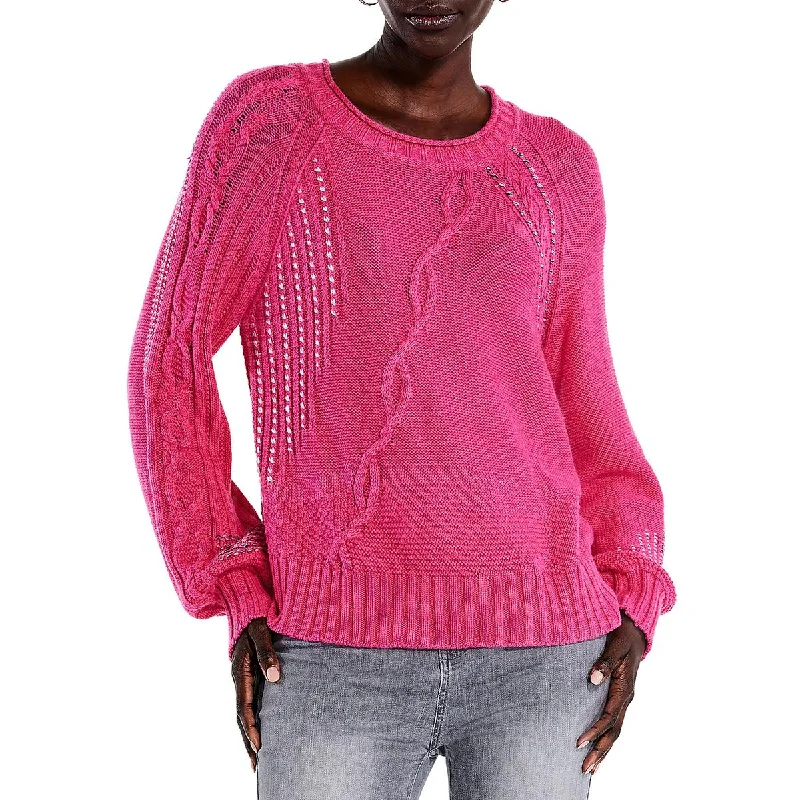 Nic + Zoe Womens Cable Knit Long Sleeve Pullover Sweater