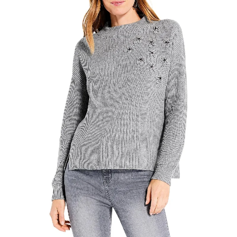 Nic + Zoe Womens Knit Ribbed Pullover Sweater