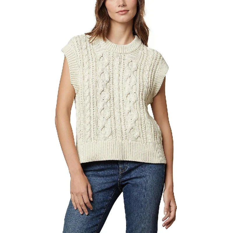 VELVET BY GRAHAM & SPENCER Womens Cable Knit Pullover Tank Top Sweater